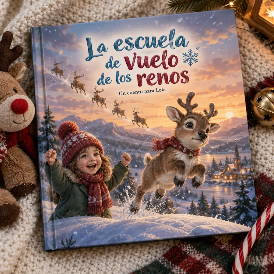 Cuento personalizado «La escuela de vuelo de los renos»