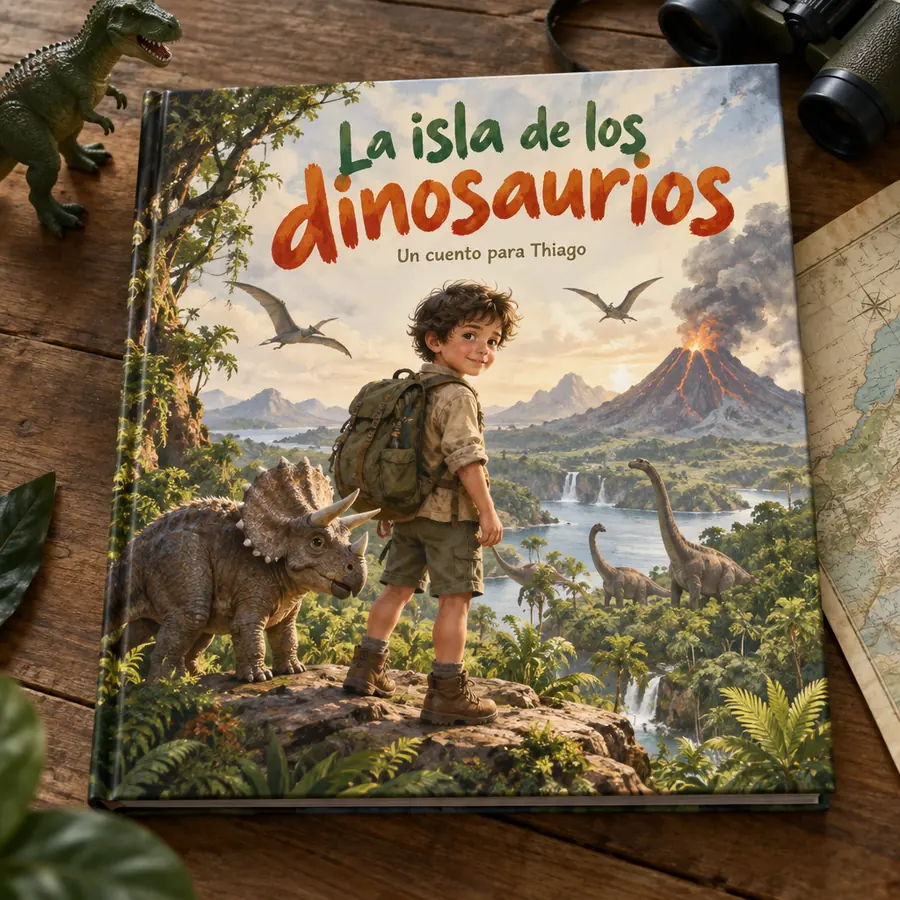 Cuento personalizado «La isla de los dinosaurios»