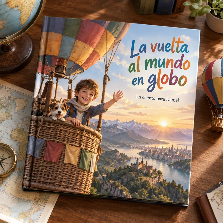 Cuento personalizado «La vuelta al mundo en globo»