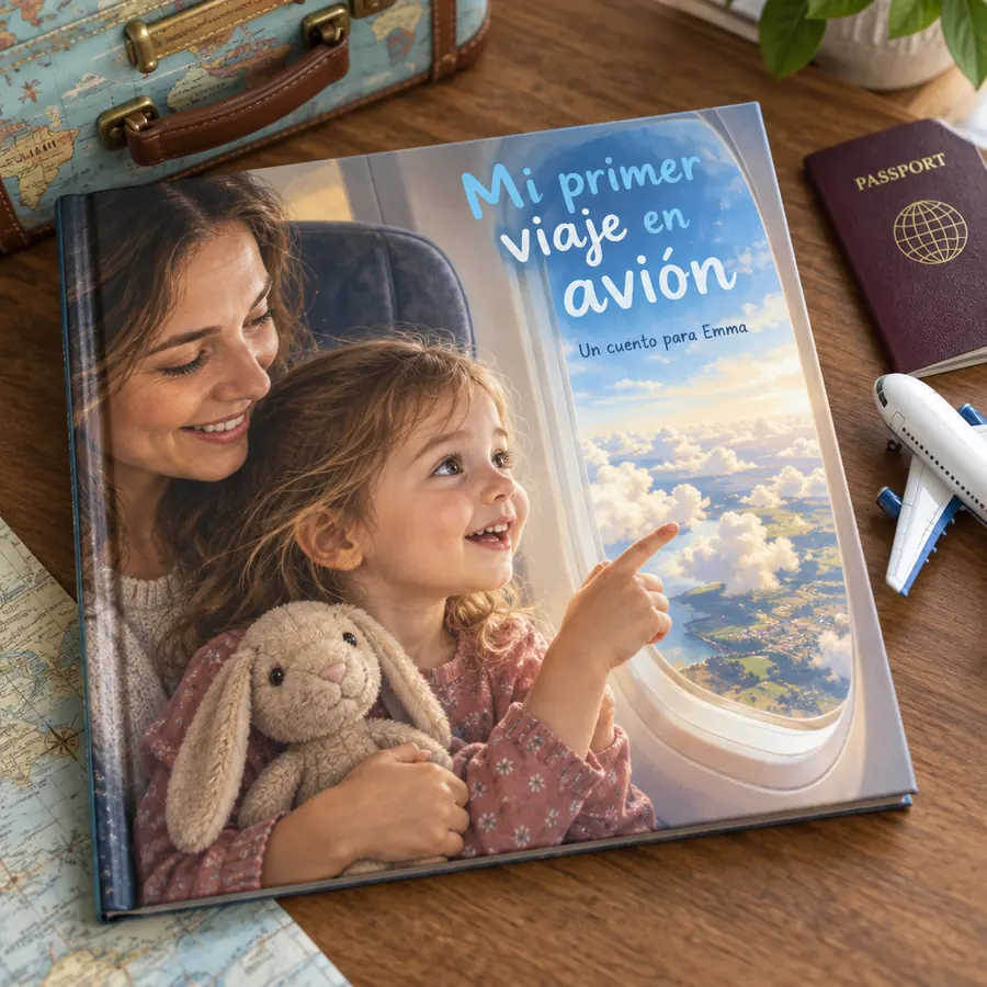 Cuento personalizado «Mi primer viaje en avión»