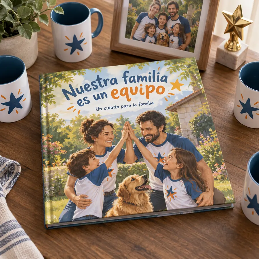 Cuento personalizado «Nuestra familia es un equipo»