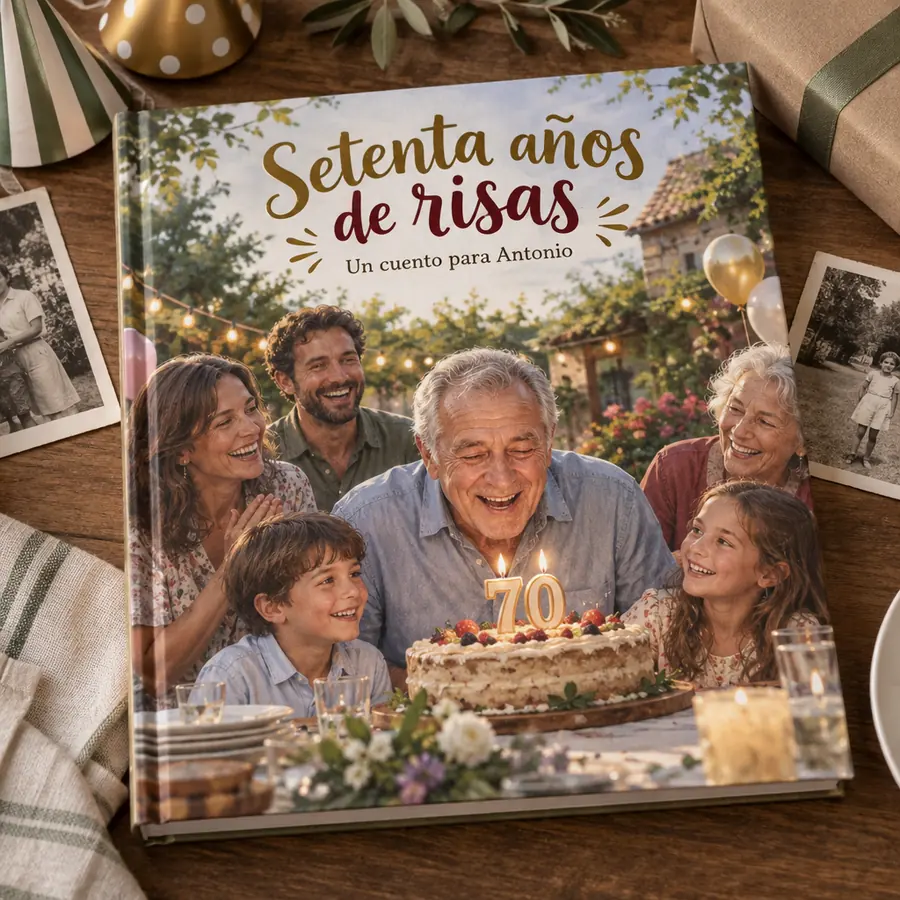 Cuento personalizado «Setenta años de risas»
