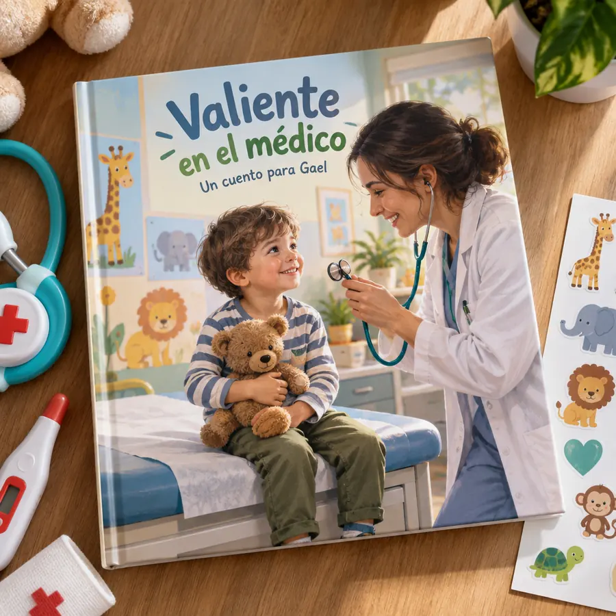 Cuento personalizado «Valiente en el médico»